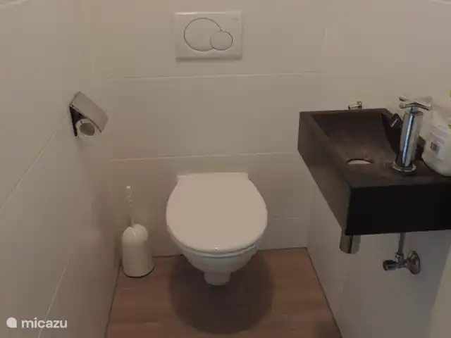 Fietsen, Nederland, Zeeland, Nieuwvliet-Bad, vakantiehuis Le Rivage 9 Nieuwvliet Gasten Toilet