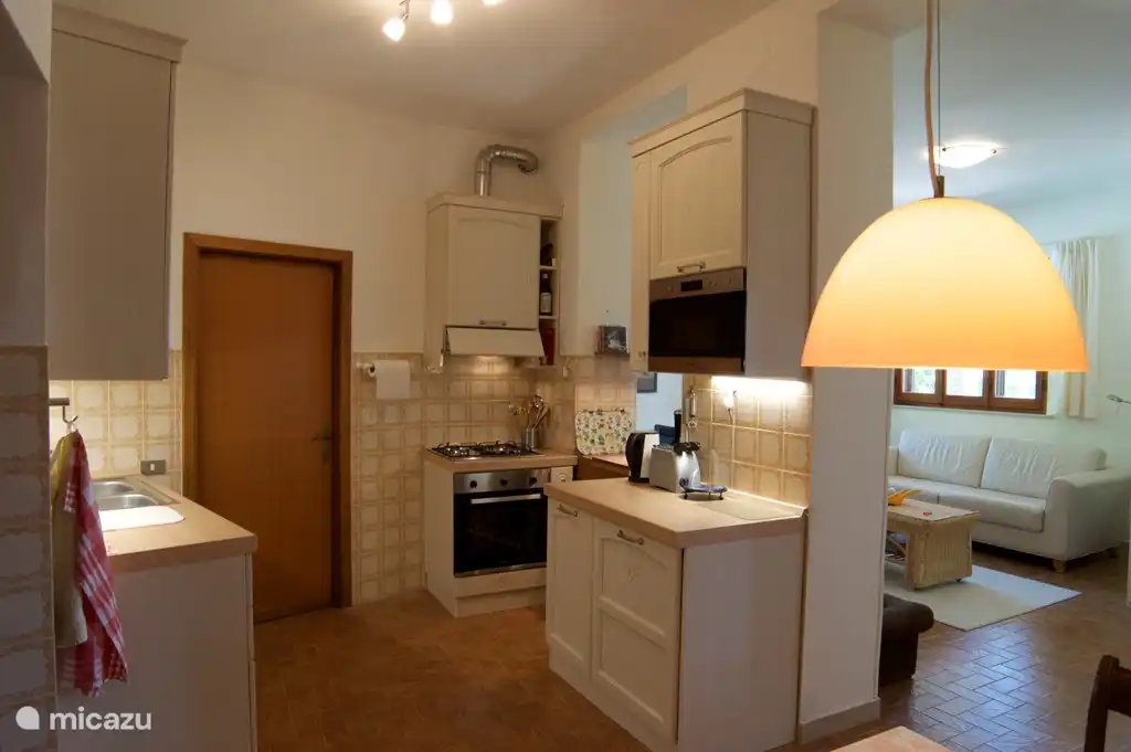 Cocina apartamento en planta baja. Cocina y campana, microondas