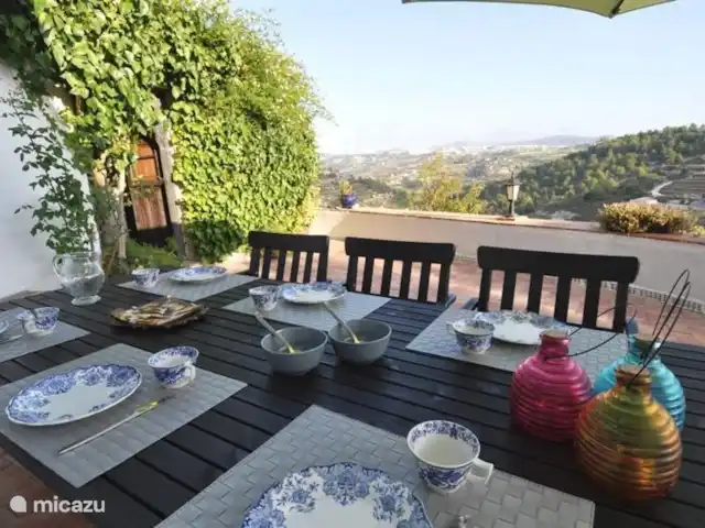 Finca Los Monteros | Espagne, Costa Blanca, Benissa - finca Salle à manger en plein air avec une vue imprenable.