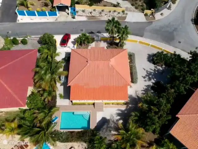 Villa Flamboyante | Curaçao, Banda Abou (ouest), Fontein - maison de vacances Vue de dessus de la maison avec piscine