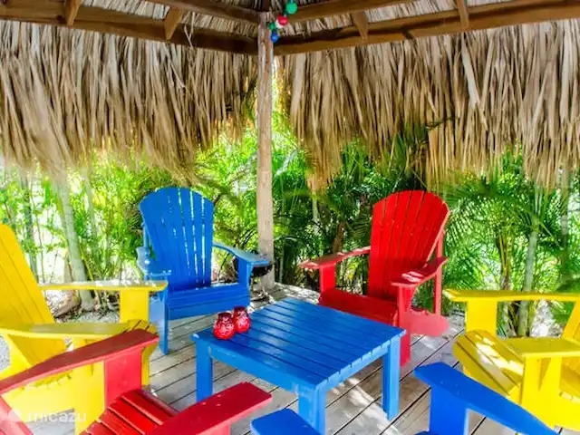 Villa Flamboyante | Curaçao, Banda Abou (ouest), Fontein - maison de vacances Palapa où vous pouvez vous asseoir confortablement dans le vent.