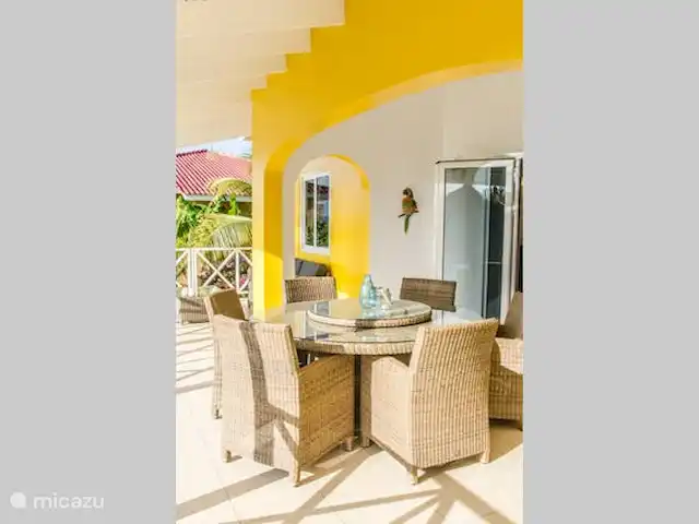 Villa Flamboyante | Curaçao, Banda Abou (ouest), Fontein - maison de vacances Table à manger ronde pour 6 personnes.