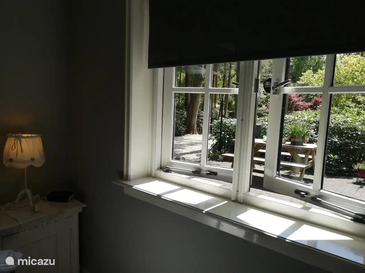 Uitzicht vanuit de slaapkamer.