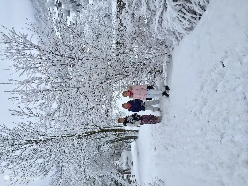 sendero a lo largo de la casa hacia el pueblo y la góndola,