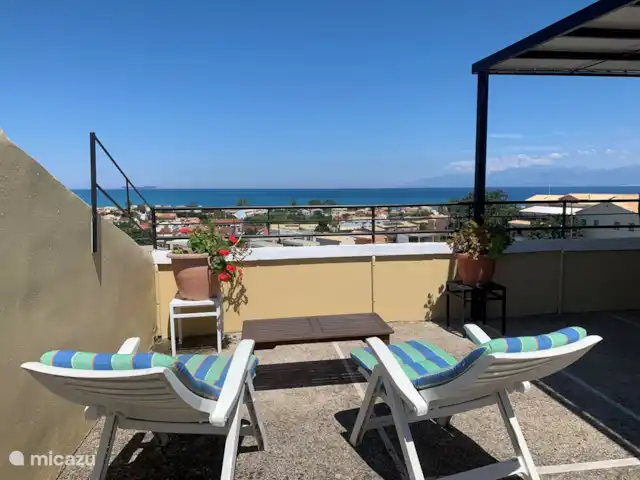 Villa Eleni Corfou - Acharavi | Grèce, Corfou, Acharavi - maison de vacances Super vue depuis la terrasse sur le toit