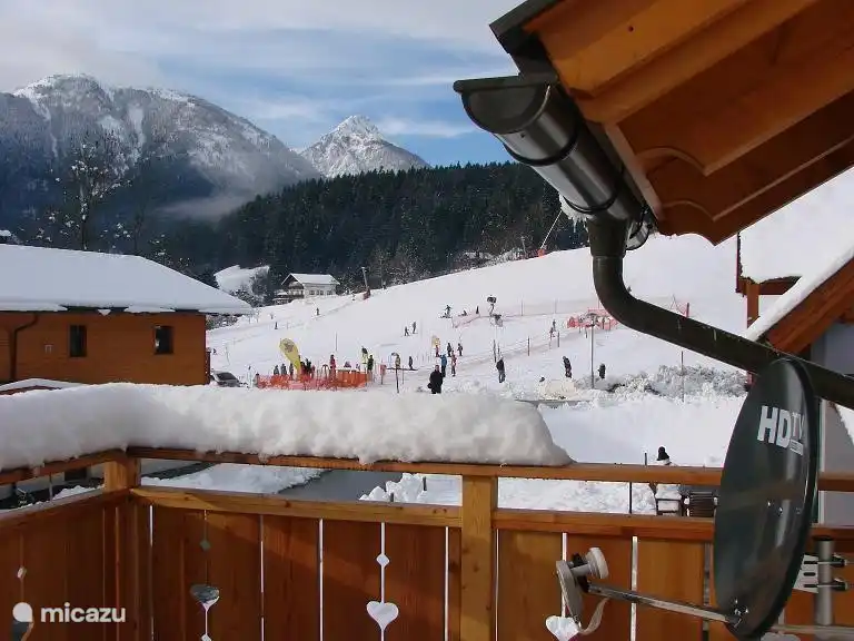 Vue sur les pistes depuis le balcon !