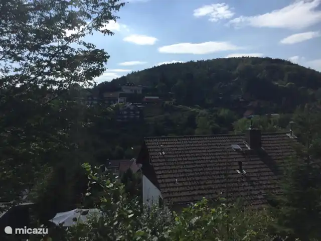 Wieda en Alemania, Baja Sajonia, Wieda - casa vacacional Vista desde el banco de observación.