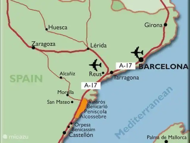 Villa Bella Orange | Espagne, Costa del Azahar, Calig - maison mitoyenne Aéroports à proximité. Et ryainair est la compagnie aérienne la moins chère pour réserver un vol !!