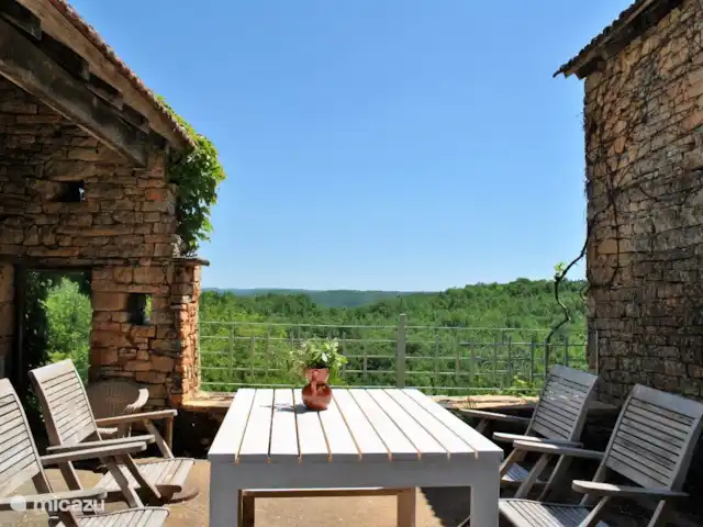 Pomette | France, Dordogne, Stupide - maison de vacances La terrasse avec une belle vue