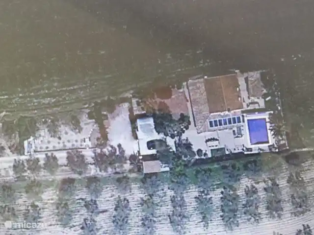 Location de Vacances Espagne, Costa Blanca, Onil, maison de vacances - Casa Olyves avec piscine chauffée Vue aérienne du domaine