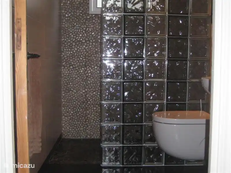 Das Bad mit WC und Dusche.