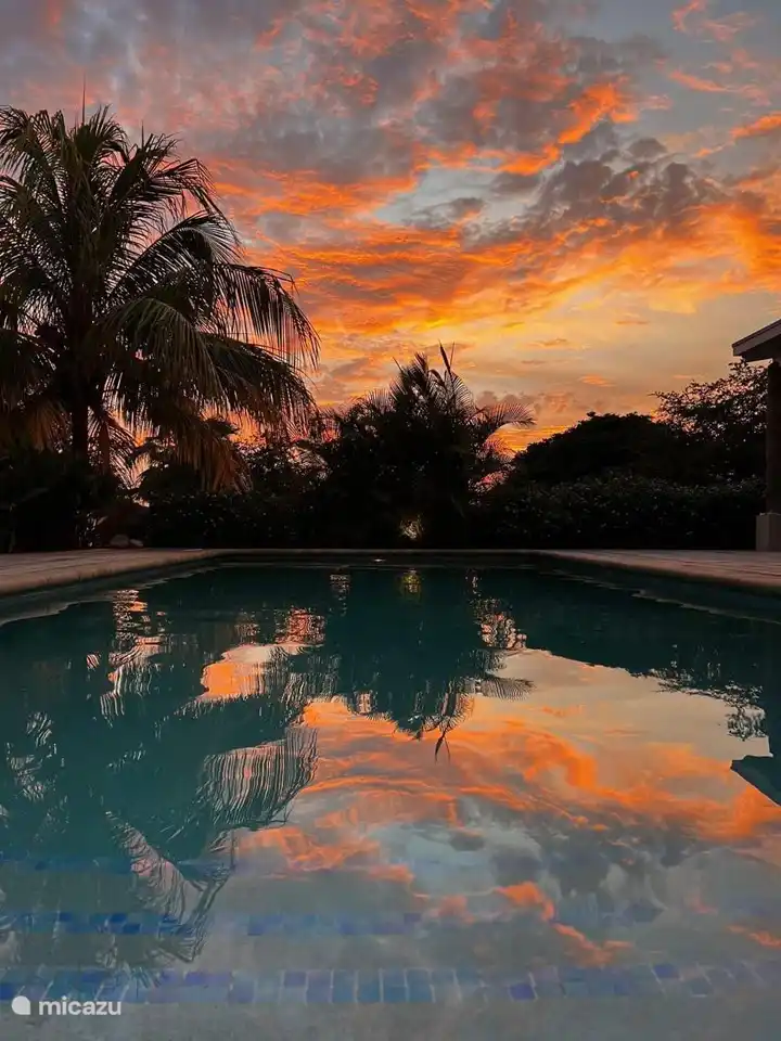 Sonnenuntergang am Pool