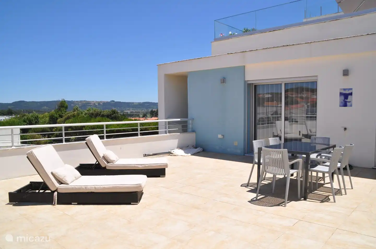 Large terrace with mountain view