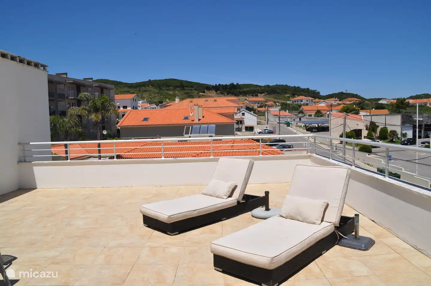 Large terrace with mountain view