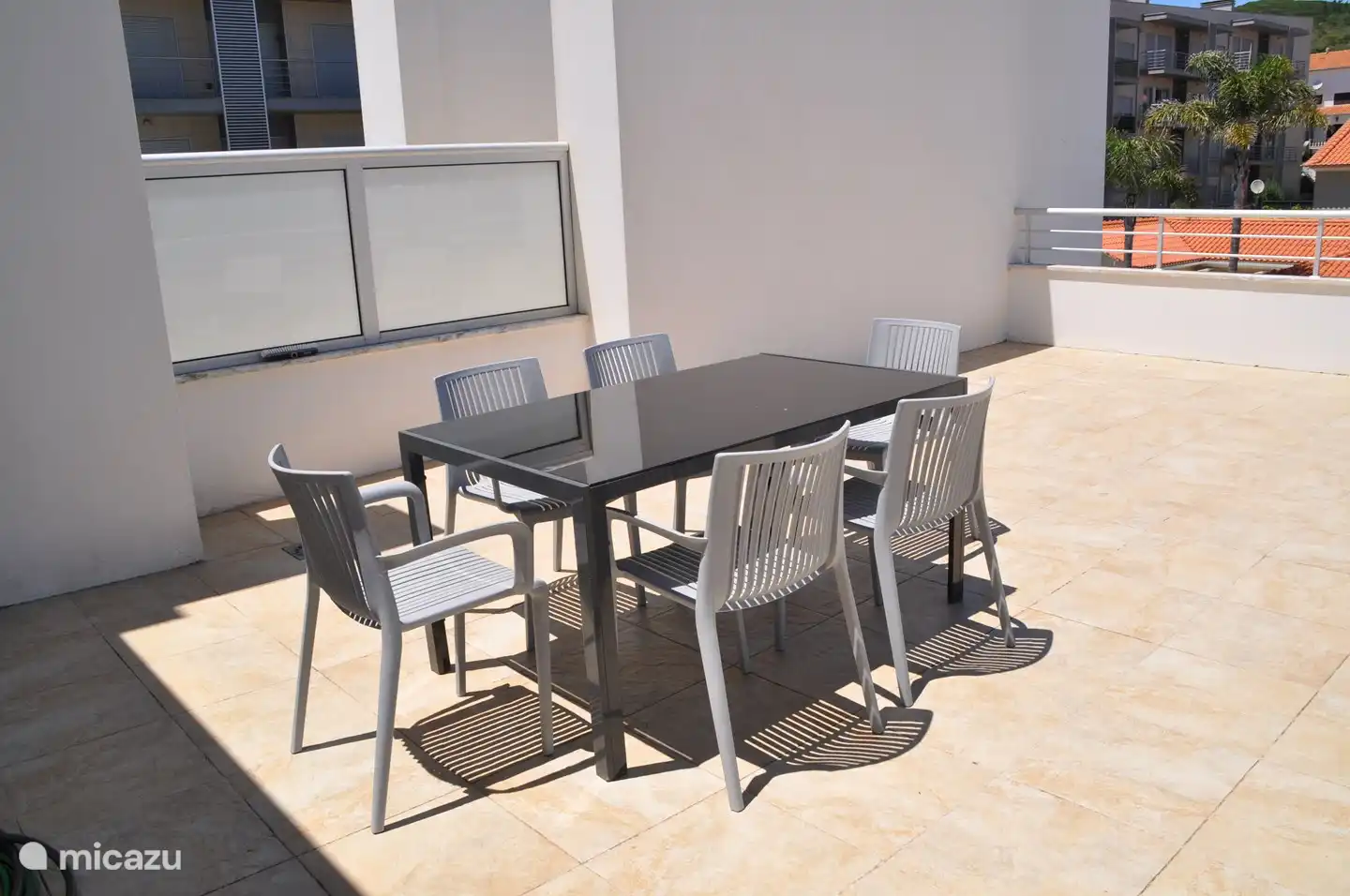 Large terrace with mountain view