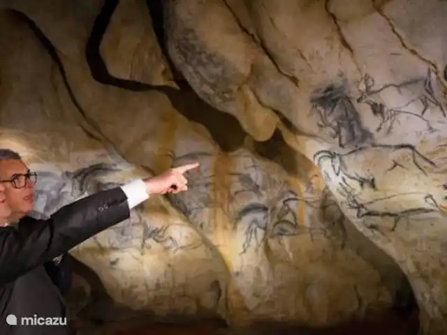 Villa Le Sanglier, met privé zwembad huren in Frankrijk, Ardèche, Vallon-Pont-d'Arc - villa President Hollande bezoekt de grotte Chauvet tijdens de opening op 10 april 2015.