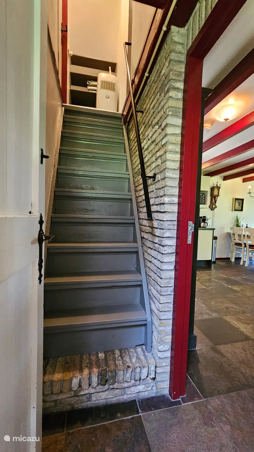 The stairs to the bedroom