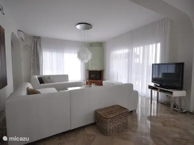 Villa individuelle de luxe Livadia | Grèce, Péloponnèse, Kantia - villa Salon avec cheminée.