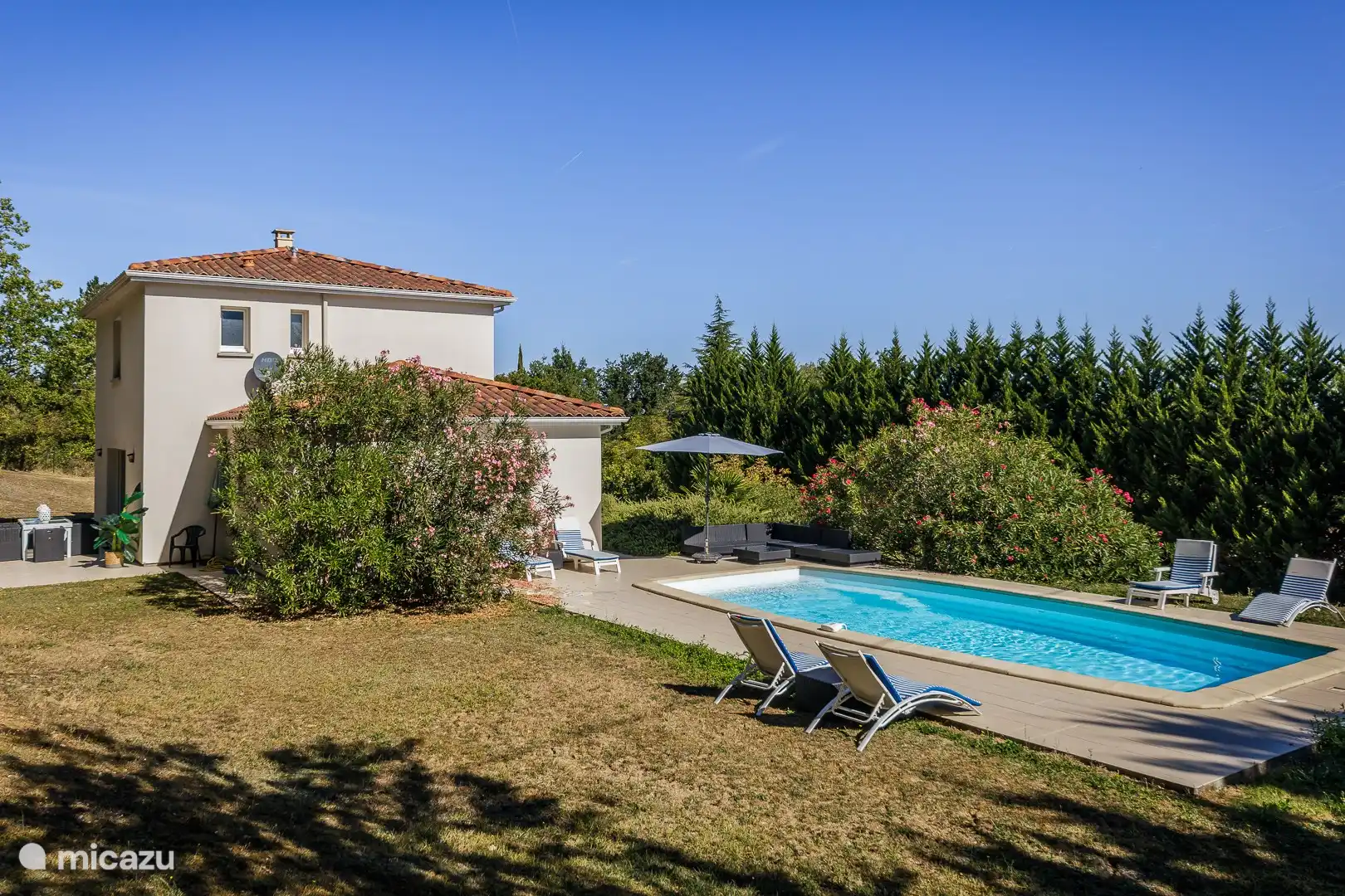 Garden, house and pool