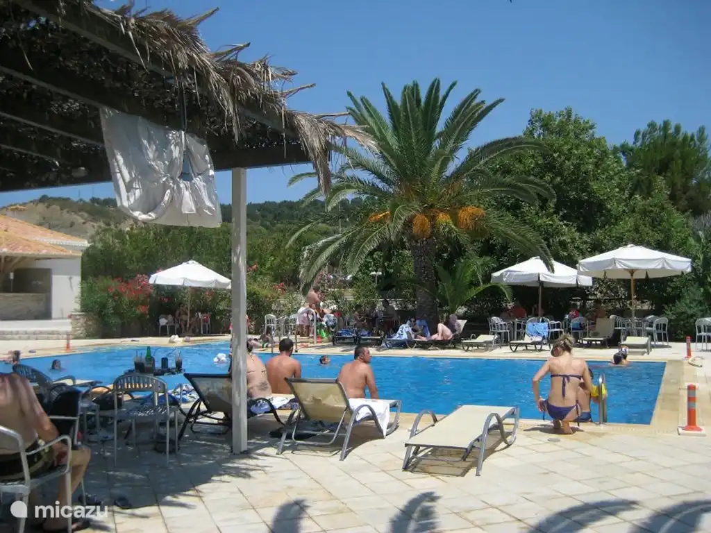 Destino beach club with swimming pool, 3 km from Villa Finiki