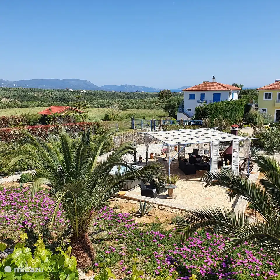 above view from terrace on valley and sea
