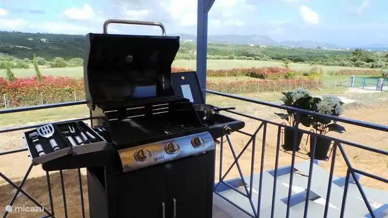 Outdoor kitchen with gas on the terrace.