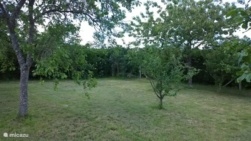 Achtertuin van Gite Bleu, volledig omheind