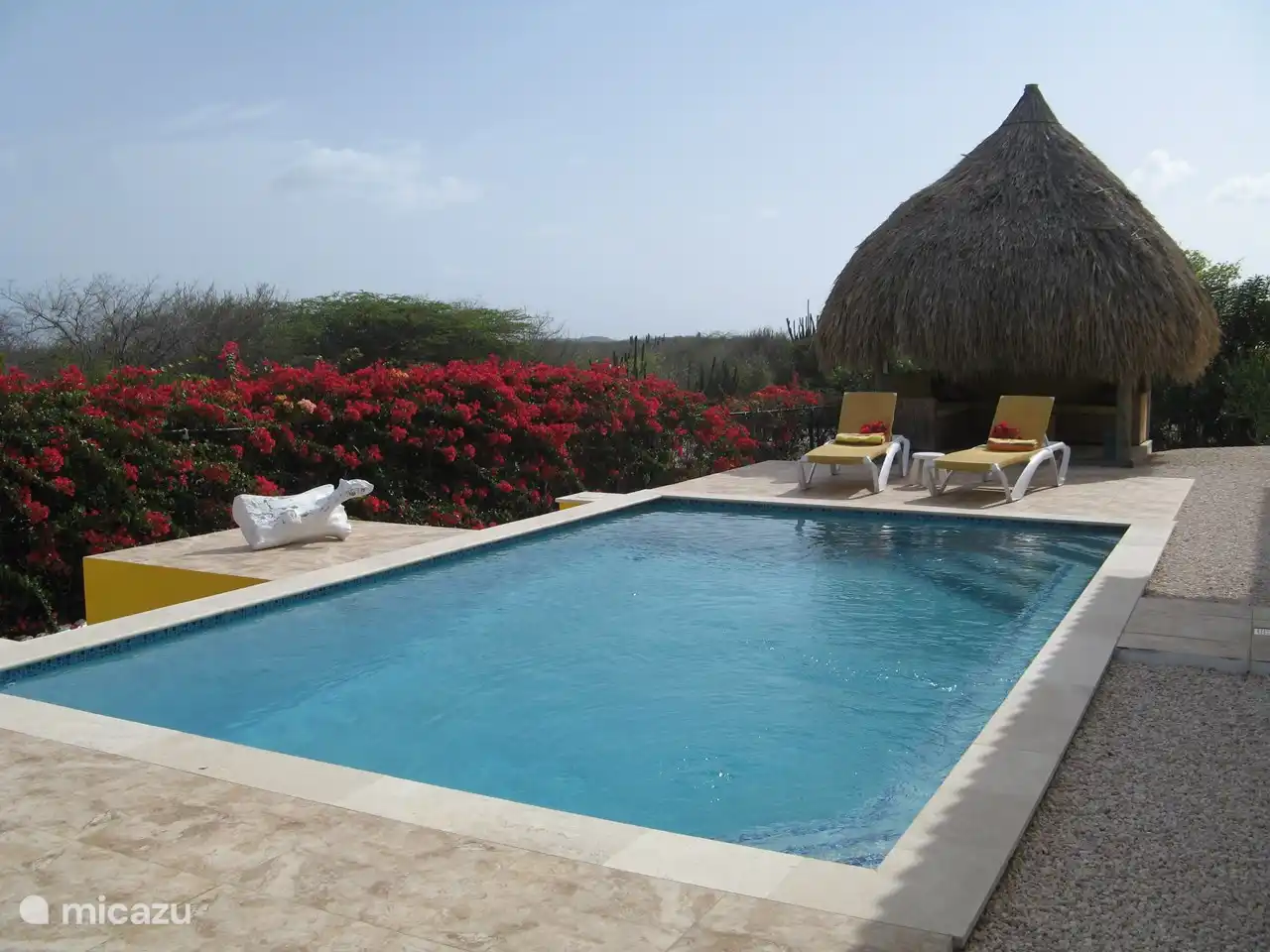 Vous pourrez vous rafraîchir dans la piscine privée (7x4).