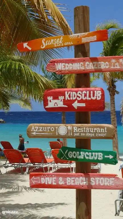 The beautiful beach of Blue Bay, only 100 meters away from Villa 13.