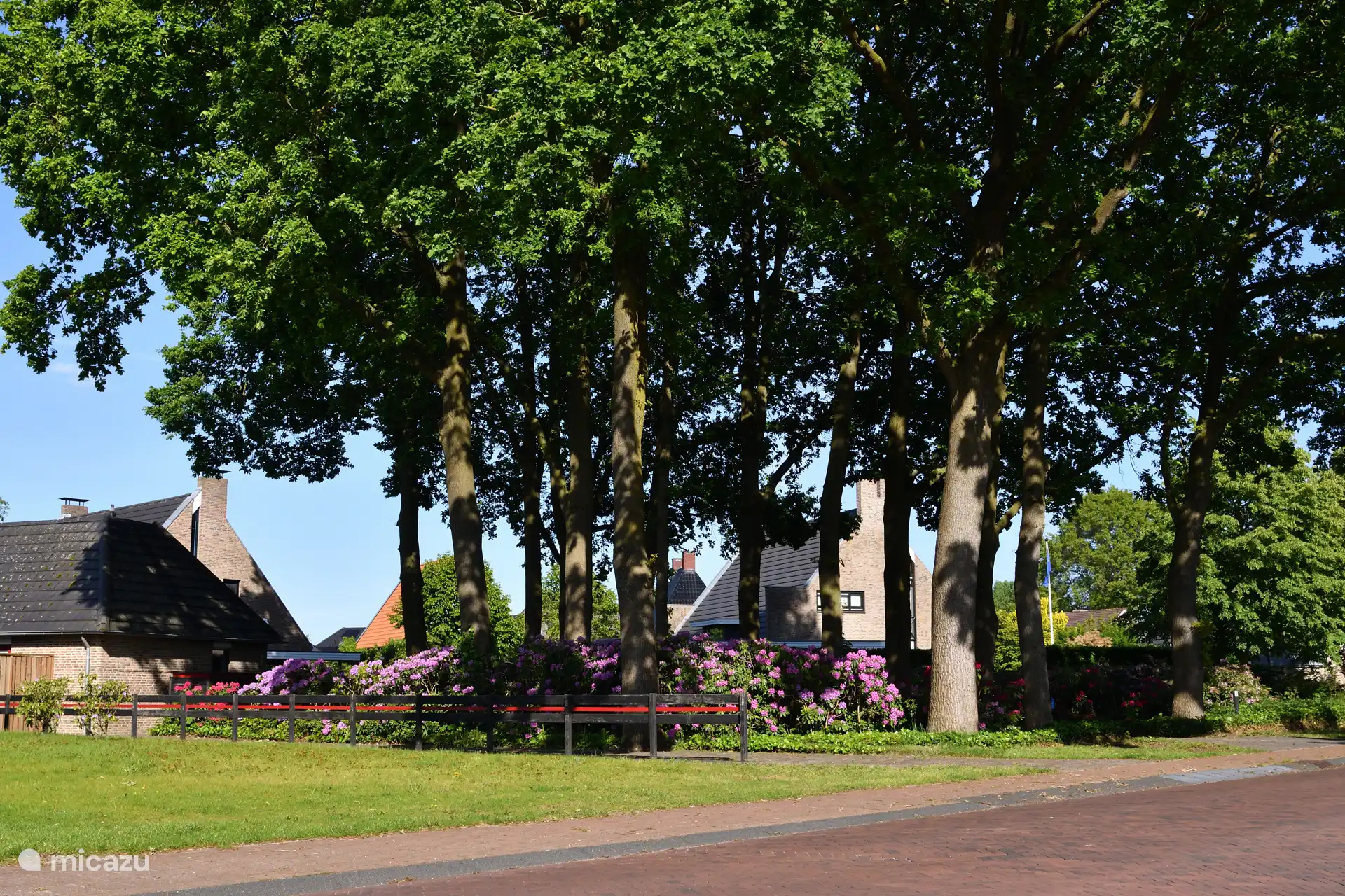 Het huisje in Twente heeft een eigen inrit, gelijk naast de grote Eiken