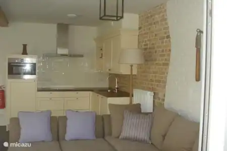 Ferienwohnung Belgien, Flandern, Brügge bauernhof Hoeve De Hagepoorter Wohnzimmer mit Küche
