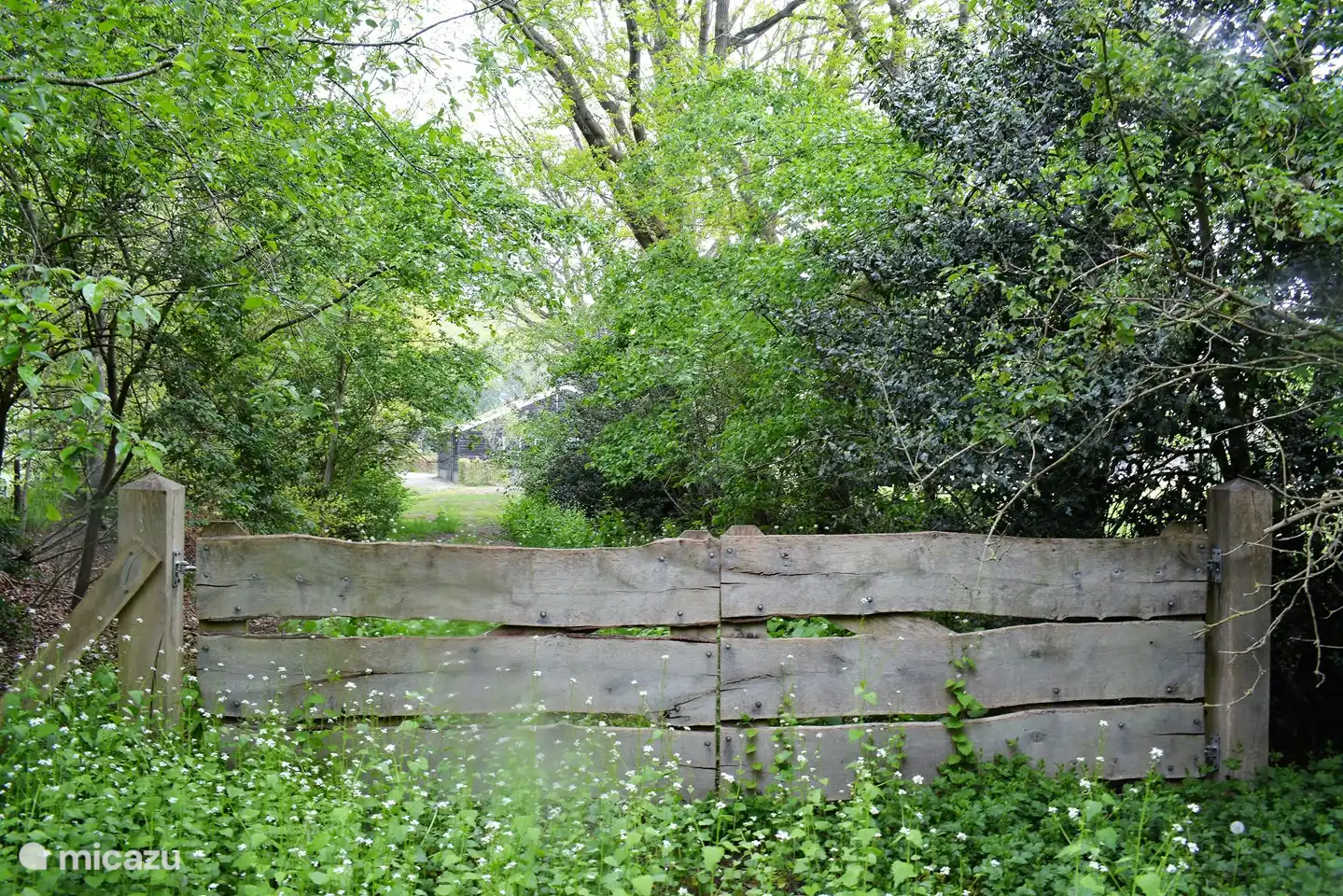 Blick auf das Gartenhaus von der Oberkante