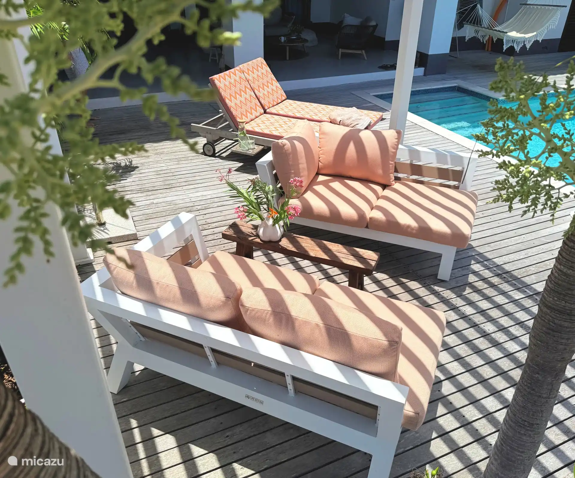 Heerlijke lounge en ligbedden. 