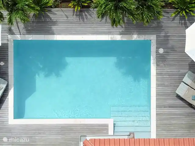 Villa la Brise | Bonaire, Bonaire, Santa Barbara - villa La belle terrasse ensoleillée et la piscine.