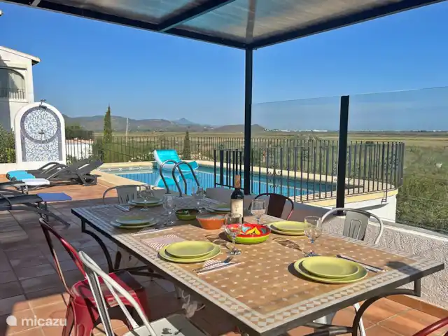 Casa Bodega | Espagne, Costa Blanca, Dénia - villa Terrasse ensoleillée abritée et couverte au bord de la piscine, avec de larges vues.?