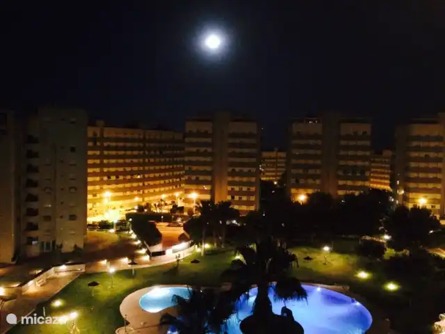 Luxueuse plage App.Jardin del Mar, baignade | Espagne, Costa Blanca, El Campello - appartement Belle photo de notre terrasse au 7ème étage alors que c'était juste la pleine lune. juillet 2014.