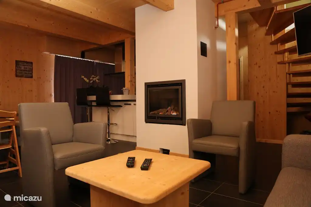 Gemütliches Wohnzimmer mit Gas-Kamin.