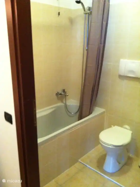 La alta presión del agua hace que la ducha sea muy agradable, pero también es posible darse un baño. Además de un inodoro, también hay un bidé.