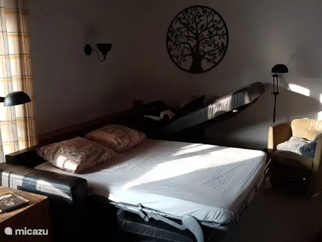 Maison Olthof | Autriche, Tyrol, Ellmau - chalet un lit double spacieux dans le canapé du salon face à la cheminée