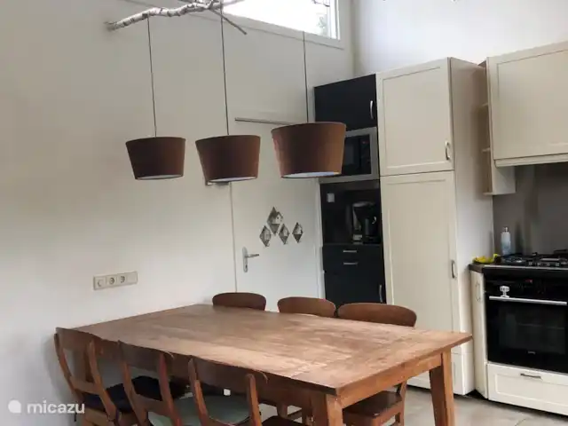 Rouge-gorge | Pays-Bas, Gueldre, Ermelo - bungalow La vaste cuisine est entièrement équipée : cuisinière à gaz, lave-vaisselle, four, micro-ondes, congélateur et grand réfrigérateur.