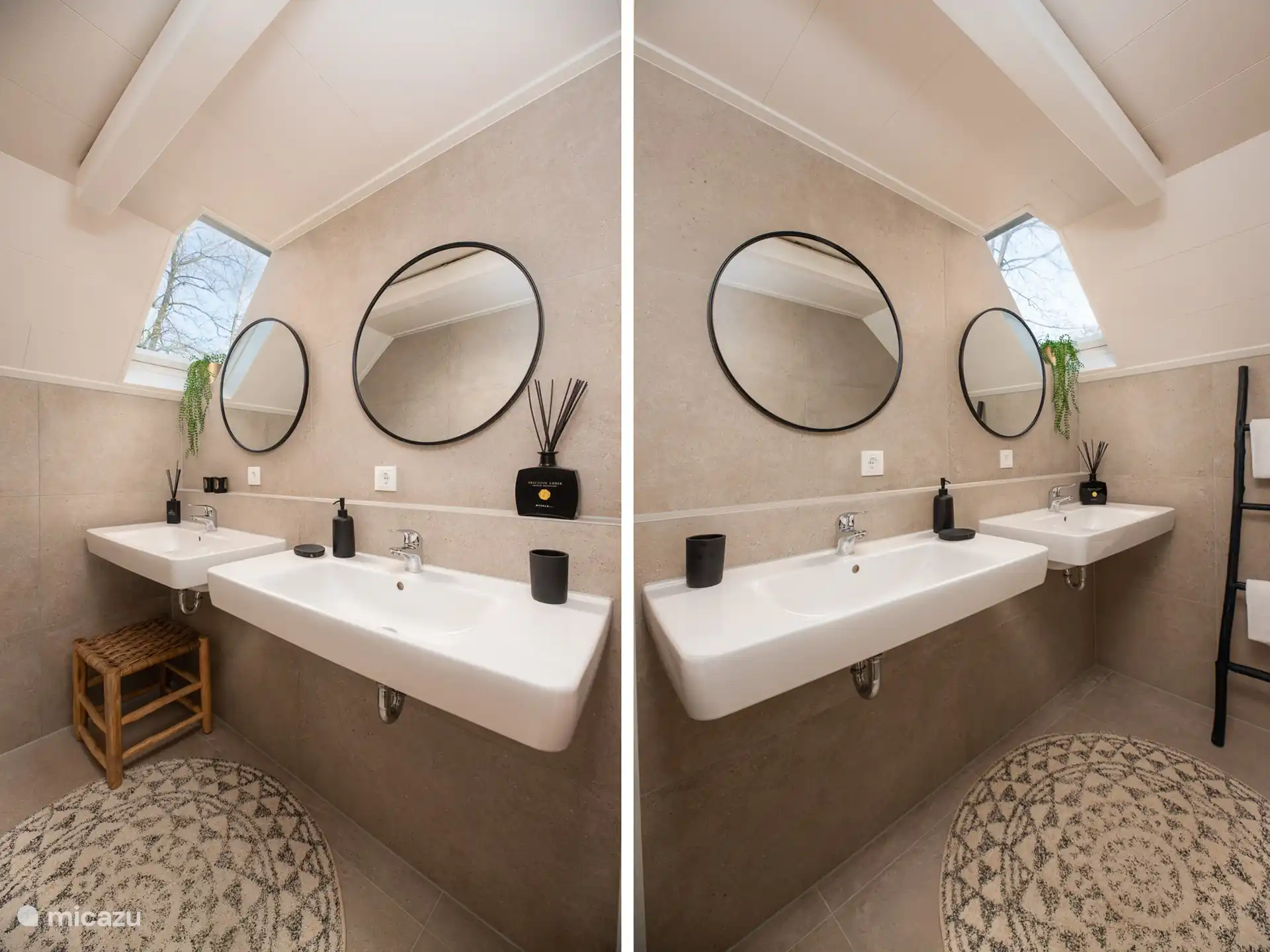 Badezimmer mit Wäscheflasche