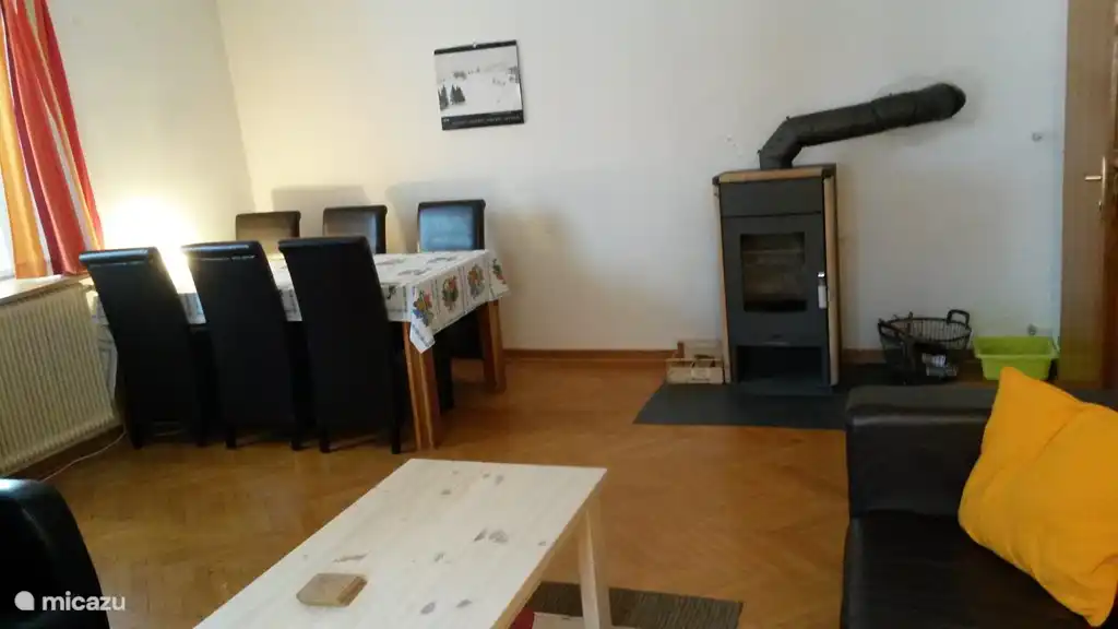 Living room with fireplace