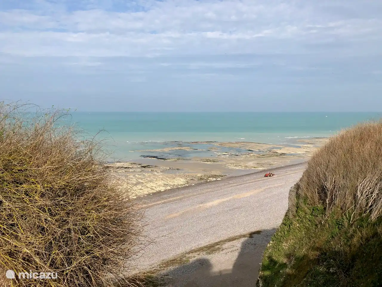 Najaar, einde onze straat uitzicht op de kust