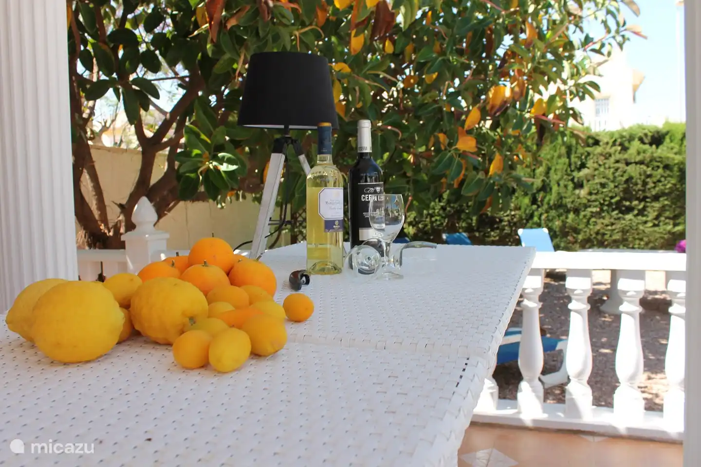 Die Bar mit frischem Obst aus dem Garten.