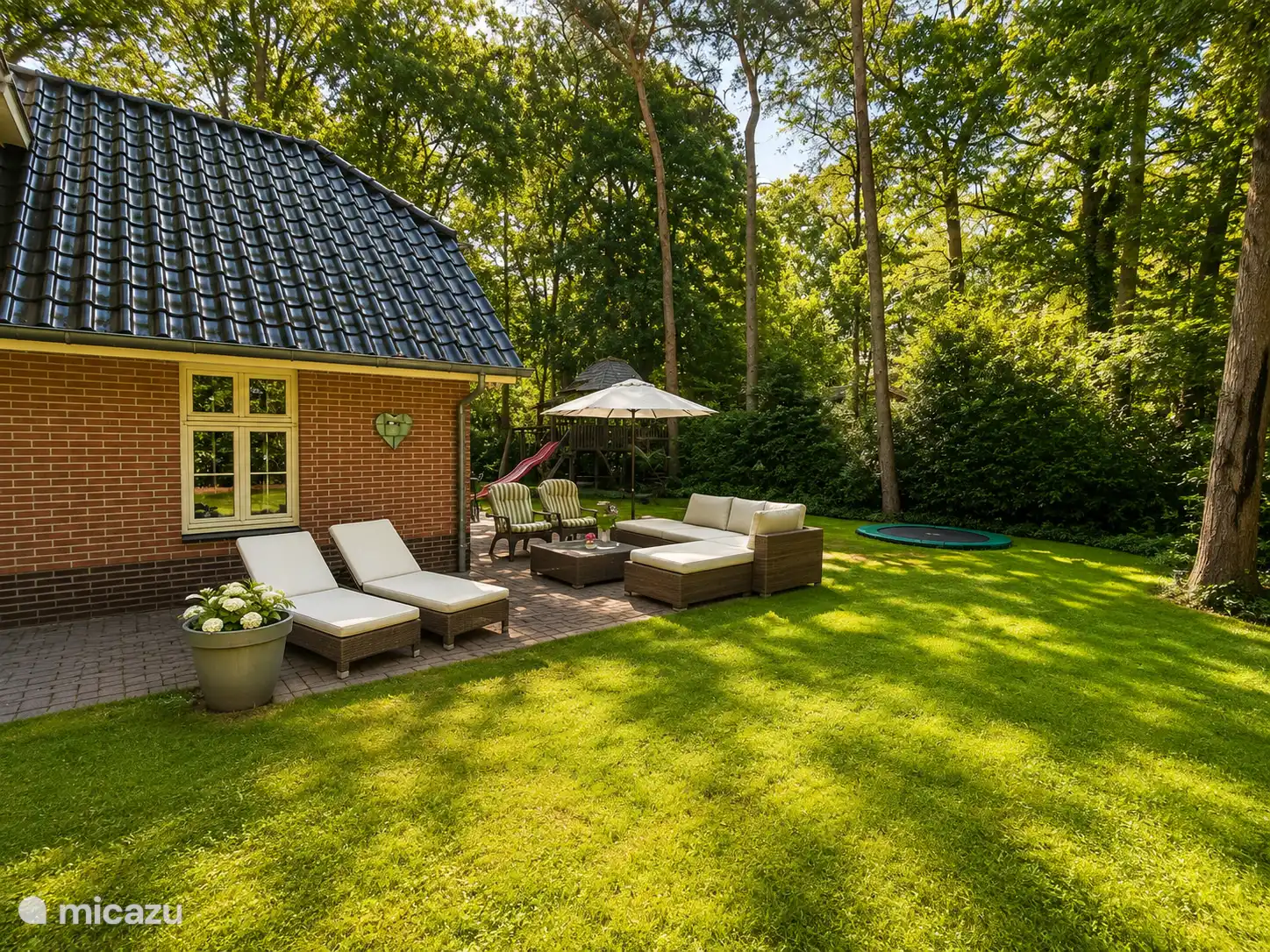 Hintere Ecke des Gartens