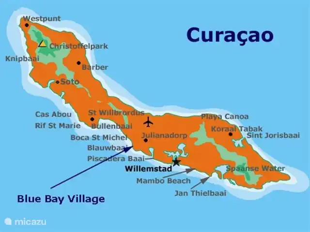 Emplacement BlueBay sur l'île.