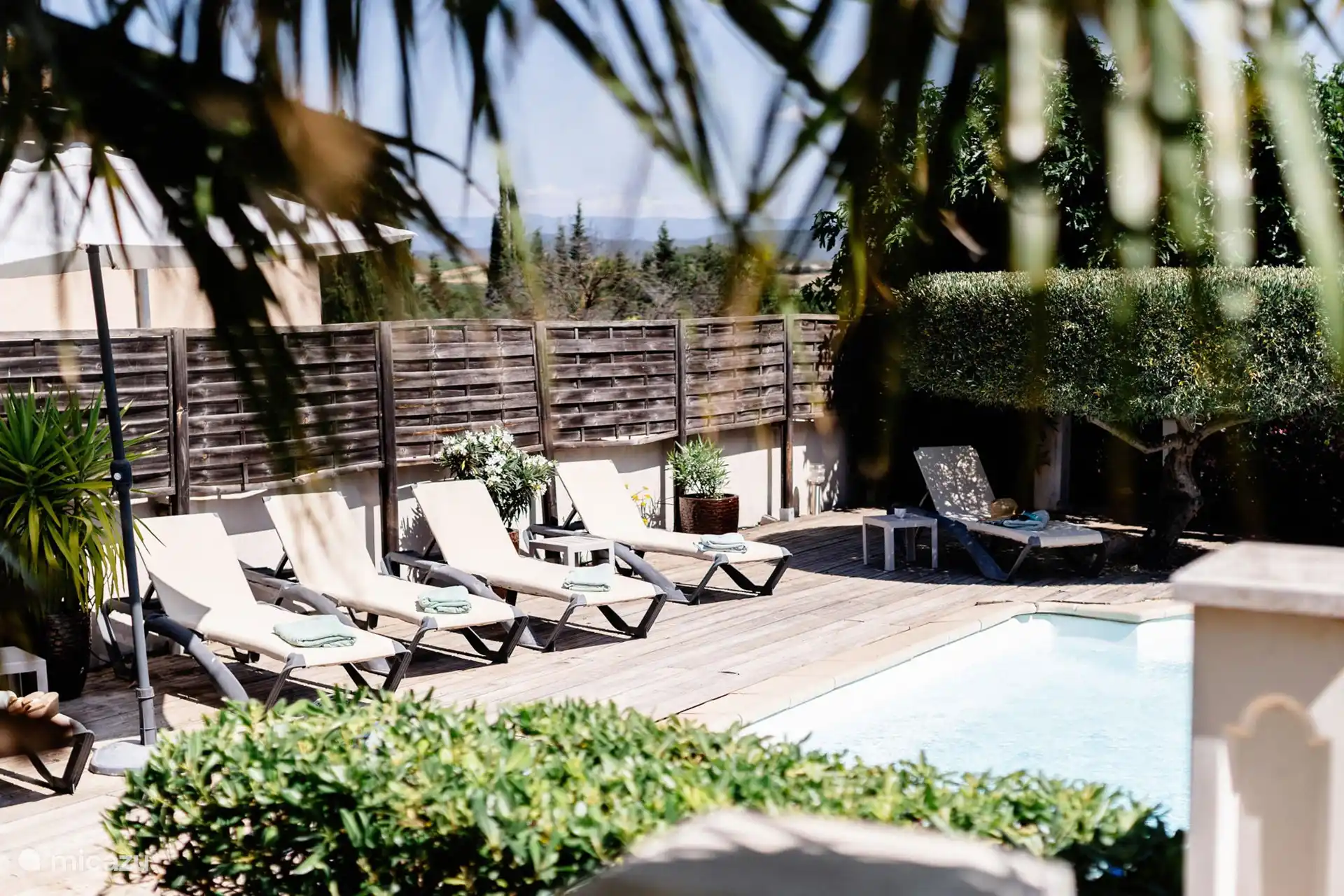 Bain de Soleil au bord de la Piscine