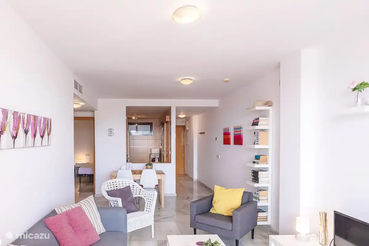 Living room apartment with dining area