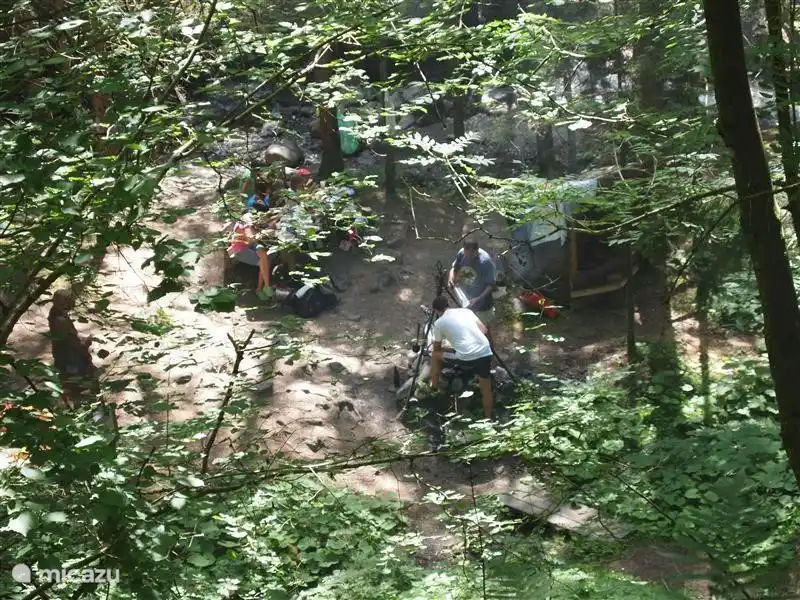 At the bbq in the woods near the Mühlwanderweg.