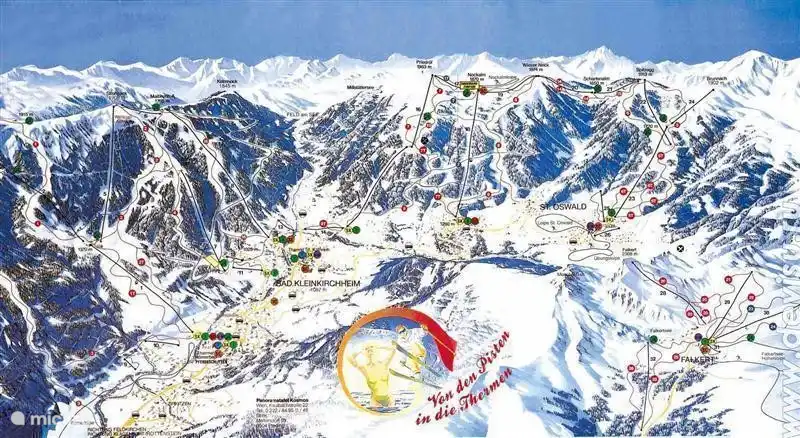 Das Skigebiet Bad Kleinkirchheim und St. Oswald.